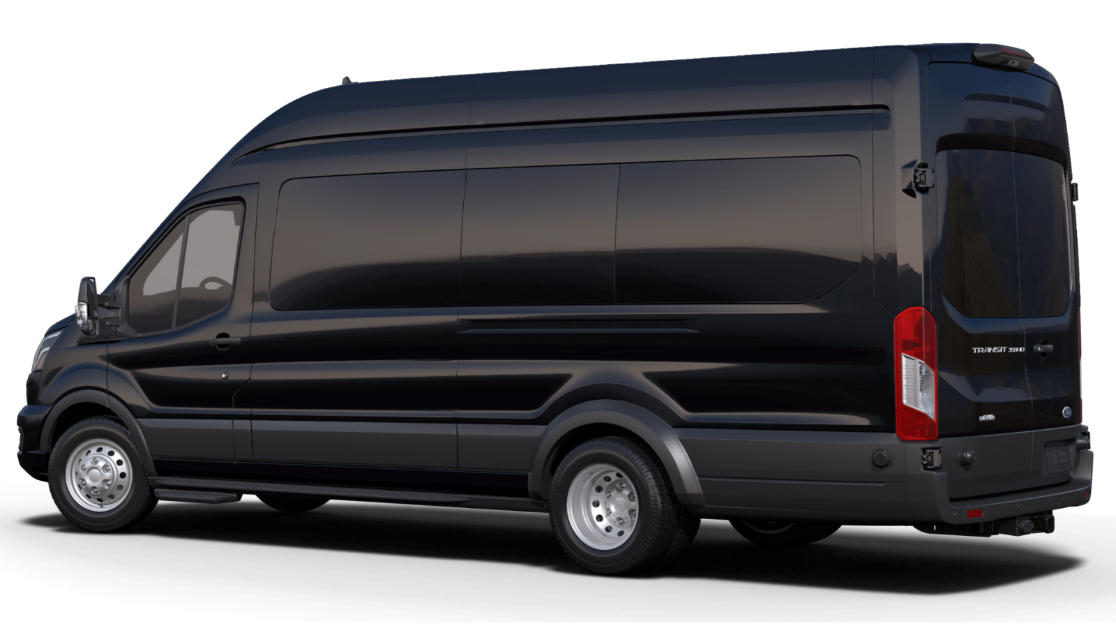 blcolor black ford transit wagon 15 passenger van