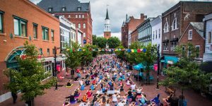 View of Church St in Burlington VT